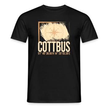 Cottbus Koordinaten - Männer T-Shirt - Schwarz - Vorne - AI Model Male 178 light (178cm)