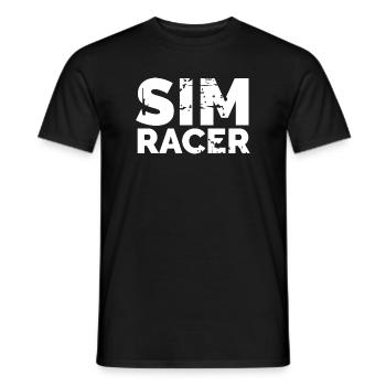 Sim Racer Logo Racer Gaming Icon Icon - Men's T-Shirt - black - Front - AI Model Male 178 light (178cm)