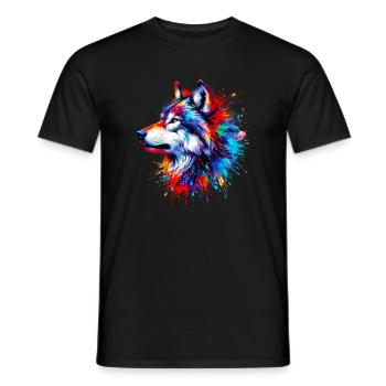Wolf - Men's T-Shirt - black - Front - AI Model Male 178 light (178cm)