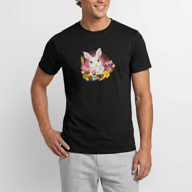 white rabbit with easter eggs as easter bunny Men's T-Shirt