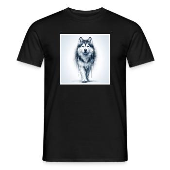 Husky - Men's T-Shirt - black - Front - AI Model Male 178 light (178cm)