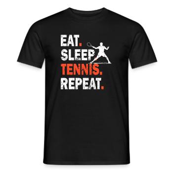 Chemise de tennis Eat Sleep Tennis Repeat Design - T-shirt homme - noir - Devant - AI Model Male 178 light (178cm)