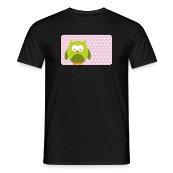 Funny Owl with Pink Asterisk | Customisable - Men's T-Shirt - black - Front - AI Model Male 178 light (178cm)