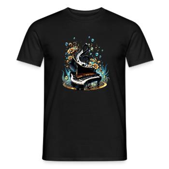 Wunderschönes geschwungenes Fantasy-Klavier - Männer T-Shirt - Schwarz - Vorne - AI Model Male 178 light (178cm)