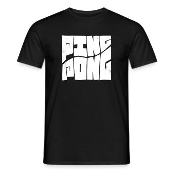 Tennis de table avec batte de tennis de table Ping Pong - T-shirt homme - noir - Devant - AI Model Male 178 light (178cm)