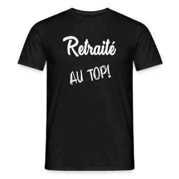 RETIREMENT. HAPPY RETIREMENT. HAPPY RETIREMENT - Men's T-Shirt - black - Front - AI Model Male 178 light (178cm)