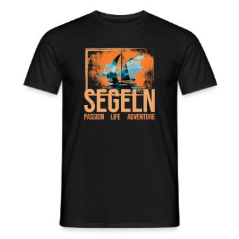 Passion - Life - Adventure - Segeln - Männer T-Shirt - Schwarz - Vorne - AI Model Male 178 light (178cm)