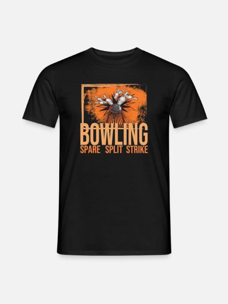 Bowling - Spare - Split - Strike - Männer T-Shirt - Schwarz