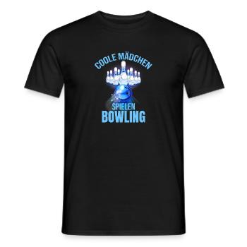 Coole Mädchen spielen Bowling - Männer T-Shirt - Schwarz - Vorne - AI Model Male 178 light (178cm)