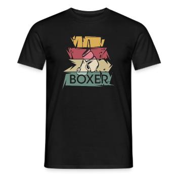 retro Boxhandschuhe Boxer vintage Boxen Symbol - Männer T-Shirt - Schwarz - Vorne - AI Model Male 178 light (178cm)