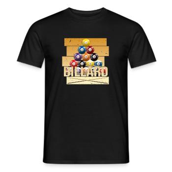 Billard - Männer T-Shirt - Schwarz - Vorne - AI Model Male 178 light (178cm)