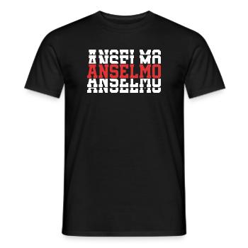 t-shirt Anselmo t-shirt idée cadeau texte empilé - T-shirt homme - noir - Devant - AI Model Male 178 light (178cm)