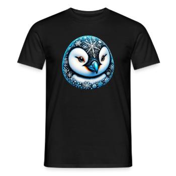 Pingouin flocon de neige flocons de neige - T-shirt homme - noir - Devant - AI Model Male 178 light (178cm)