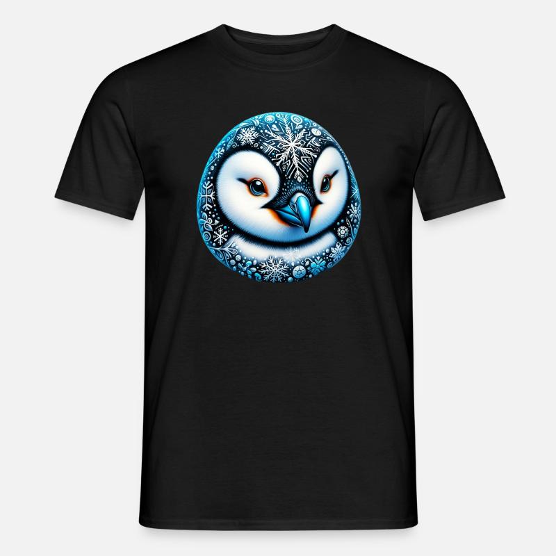 Pingouin flocon de neige flocons de neige - T-shirt homme - noir
