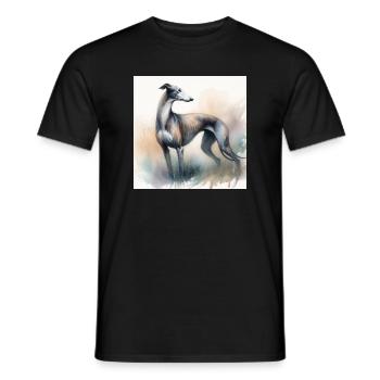 Aquarell Greyhound - Männer T-Shirt - Schwarz - Vorne - AI Model Male 178 light (178cm)