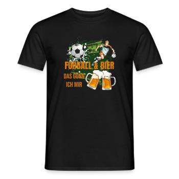 Fußball & Bier - Das gönn ich mir - Männer T-Shirt - Schwarz - Vorne - AI Model Male 178 light (178cm)