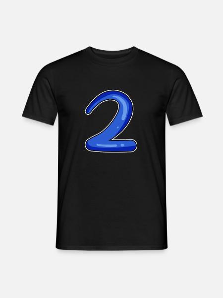 Two - 2 - Number Number - Men's T-Shirt - black