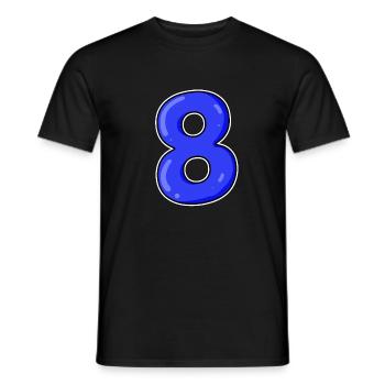 Number 8 Number Eight Motif Blue - Men's T-Shirt - black - Front - AI Model Male 178 light (178cm)