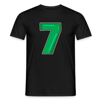 7 Numéro vert - T-shirt homme - noir - Devant - AI Model Male 178 light (178cm)