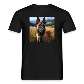 Belgischer Malinois - Männer T-Shirt - Schwarz - Vorne - AI Model Male 178 light (178cm)