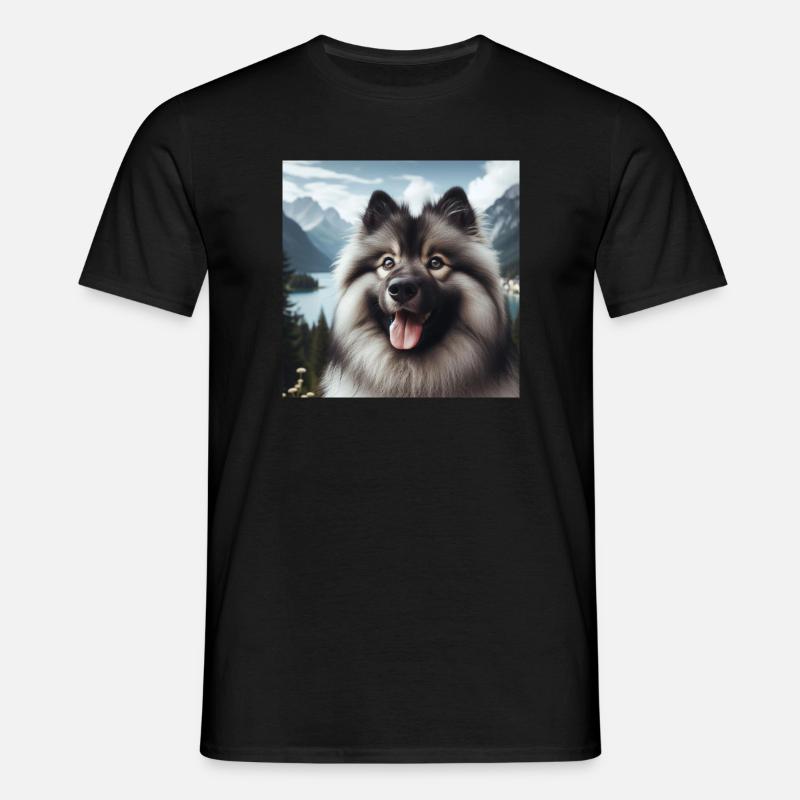 Fröhlicher Wolfspitz - Männer T-Shirt - Schwarz