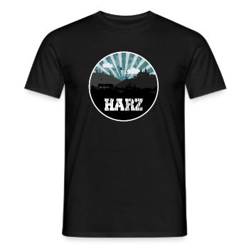 Resin Blue Hour Skyline - Men's T-Shirt - black - Front - AI Model Male 178 light (178cm)