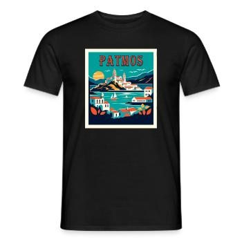 Patmos Griechenland Urlaub Ferien Reisen - Männer T-Shirt - Schwarz - Vorne - AI Model Male 178 light (178cm)