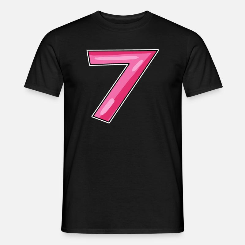 7 - Männer T-Shirt - Schwarz