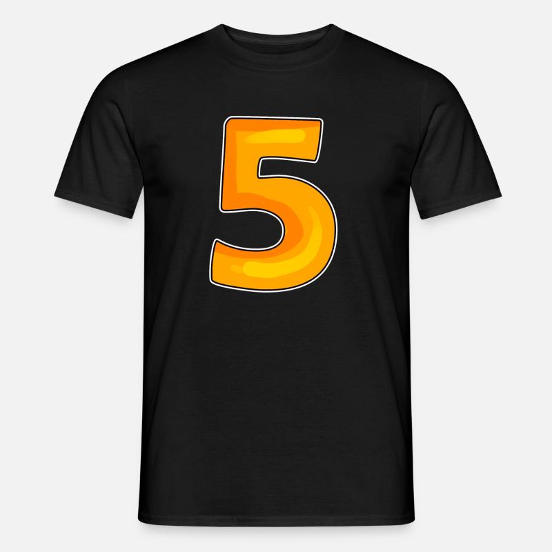 Zahl 5 Nummer - Männer T-Shirt - Schwarz