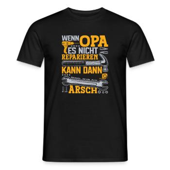 Opa Repariert alles | Geschenkidee zum Vatertag - Männer T-Shirt - Schwarz - Vorne - AI Model Male 178 light (178cm)