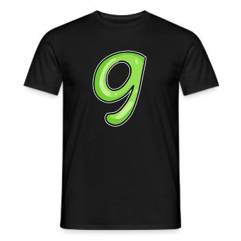Number 9 - Nine - 9 Motif Green Light Green - Men's T-Shirt - black - Front - AI Model Male 178 light (178cm)