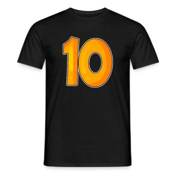 Zehn 10 Nummer Zahl - Männer T-Shirt - Schwarz - Vorne - AI Model Male 178 light (178cm)