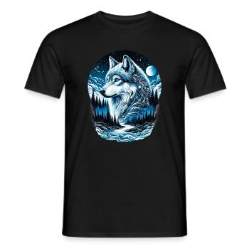 Wolf - Männer T-Shirt - Schwarz - Vorne - AI Model Male 178 light (178cm)
