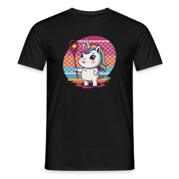 Licorne de tennis - T-shirt homme - noir - Devant - AI Model Male 178 light (178cm)