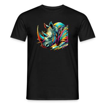Rhinoceros - Men's T-Shirt - black - Front - AI Model Male 178 light (178cm)