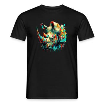 Rhinoceros - Men's T-Shirt - black - Front - AI Model Male 178 light (178cm)