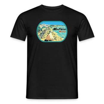 Illustration Peneco Beach, Albufeira, Algarve - Männer T-Shirt - Schwarz - Vorne - AI Model Male 178 light (178cm)