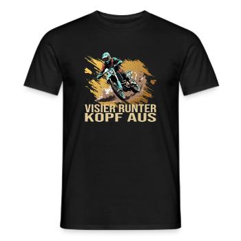 Visier runter Kopf aus - Motocross - Männer T-Shirt - Schwarz - Vorne - AI Model Male 178 light (178cm)