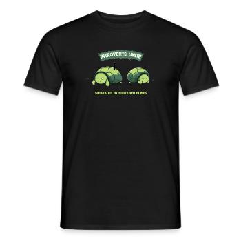 Introverts Unite Turtles - Men's T-Shirt - black - Front - AI Model Male 178 light (178cm)