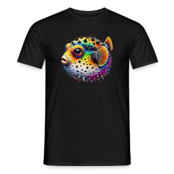 Kugelfisch - Männer T-Shirt - Schwarz - Vorne - AI Model Male 178 light (178cm)