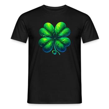 Four-leaf clover - Men's T-Shirt - black - Front - AI Model Male 178 light (178cm)