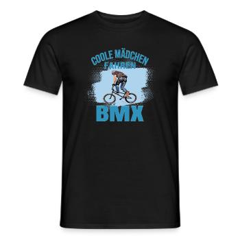 Coole Mädchen fahren BMX - Männer T-Shirt - Schwarz - Vorne - AI Model Male 178 light (178cm)