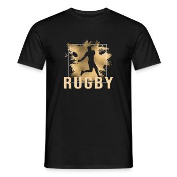 Rugby - Männer T-Shirt - Schwarz - Vorne - AI Model Male 178 light (178cm)