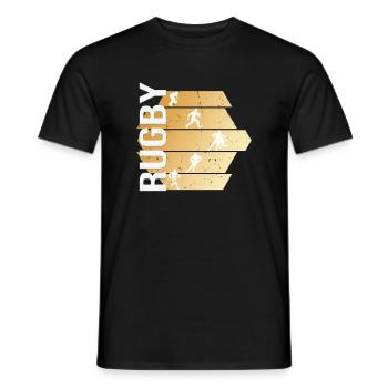 Rugby - Männer T-Shirt - Schwarz - Vorne - AI Model Male 178 light (178cm)