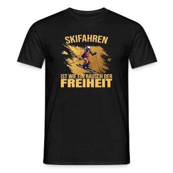 Skifahren ist wie ein Rausch der Freiheit - Männer T-Shirt - Schwarz - Vorne - AI Model Male 178 light (178cm)