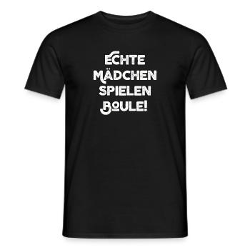 Vraies filles jouant à la pétanque Bouler Jeu de boccia - T-shirt homme - noir - Devant - AI Model Male 178 light (178cm)