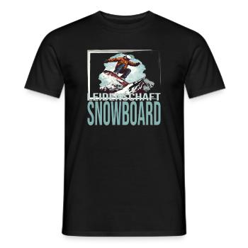 Leidenschaft Snowboard - Männer T-Shirt - Schwarz - Vorne - AI Model Male 178 light (178cm)