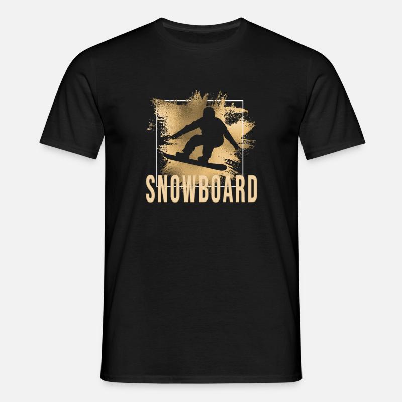 Snowboard - Männer T-Shirt - Schwarz
