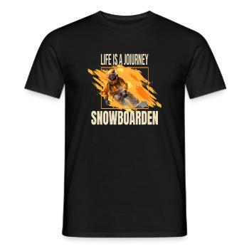 Life is a journey - Snowboarden - Männer T-Shirt - Schwarz - Vorne - AI Model Male 178 light (178cm)