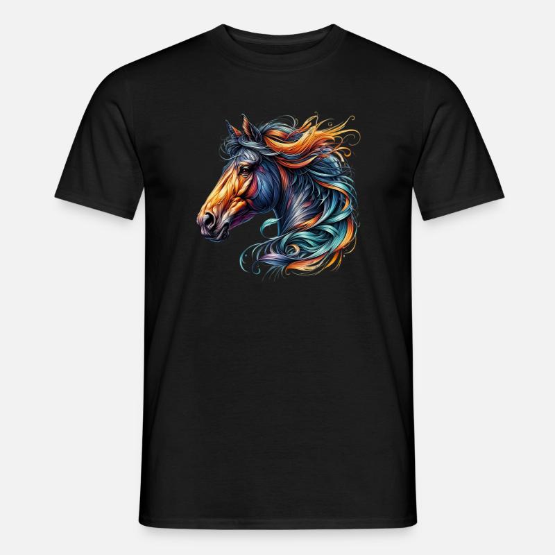 Pferd - Männer T-Shirt - Schwarz